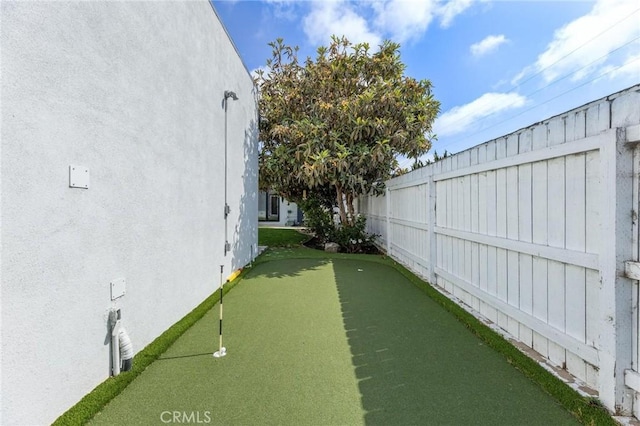 view of yard with fence