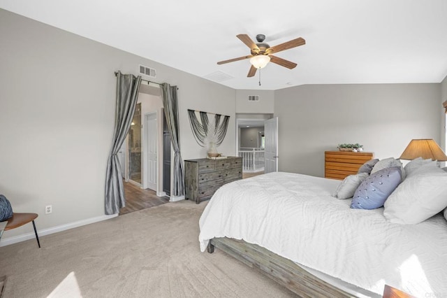28829 Golden Dawn Dr, Menifee, CA 92584 - bedroom with carpet floors, baseboards, a ceiling fan, and visible vents