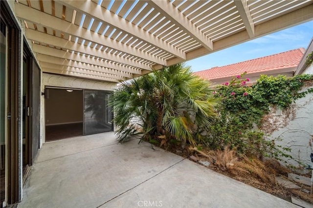 view of patio / terrace featuring a pergola