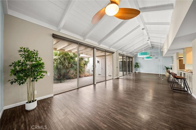 interior space featuring beamed ceiling