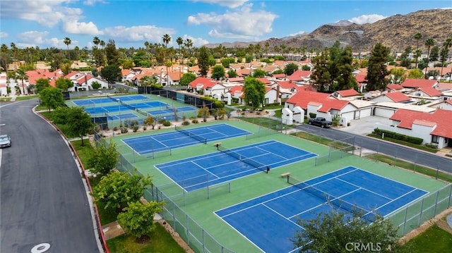 bird's eye view with a mountain view and a residential view