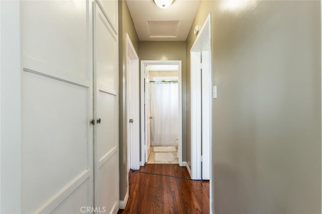 hall featuring dark wood finished floors
