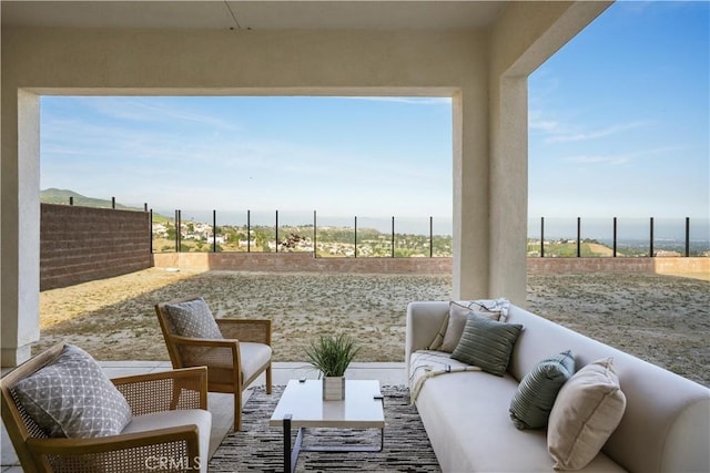 11818 N Hillsborough Ln, Porter Ranch, CA 91326 - fenced backyard with outdoor lounge area and a patio area