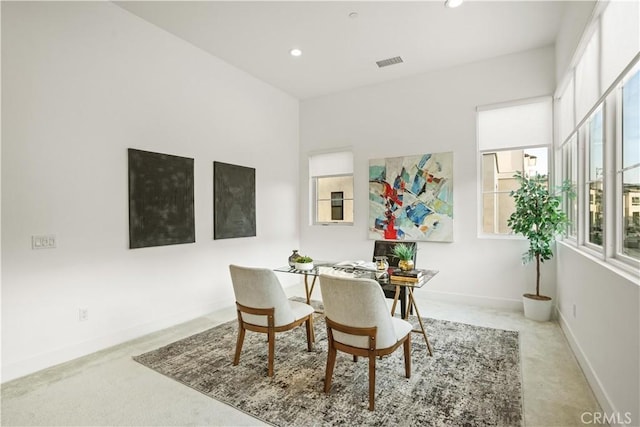 11818 N Hillsborough Ln, Porter Ranch, CA 91326 - dining room featuring light carpet, recessed lighting, and baseboards
