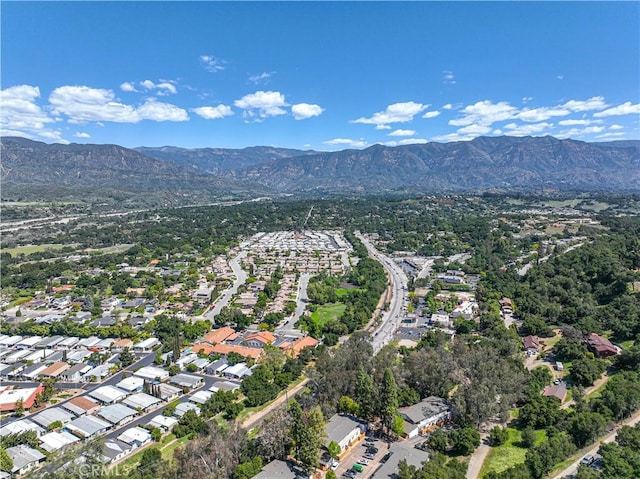 aerial view featuring a mountain view