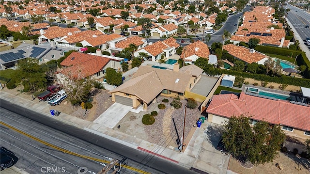 aerial view with a residential view