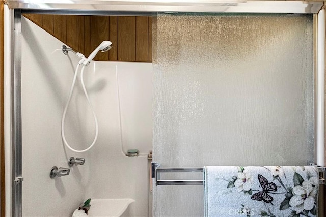 bathroom featuring walk in shower