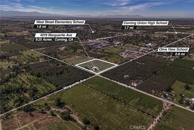 aerial view featuring a mountain view