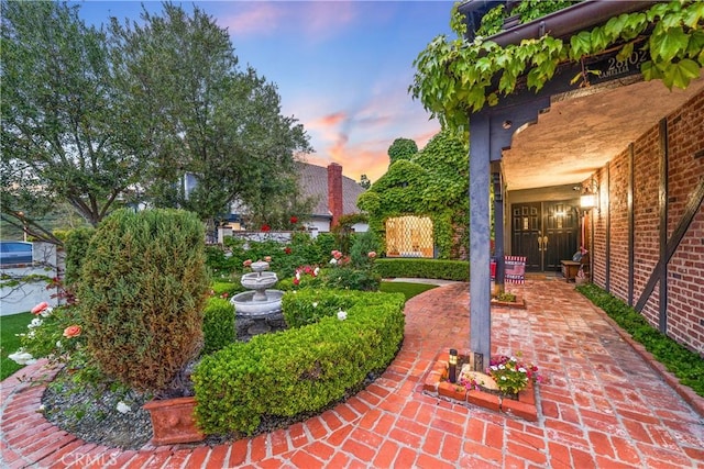 view of yard featuring a patio area and fence