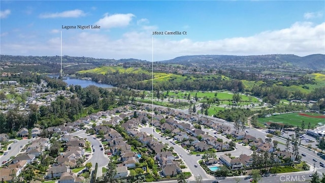 28102 Camellia Ct, Laguna Niguel, CA 92677 - bird's eye view with a water and mountain view and a residential view