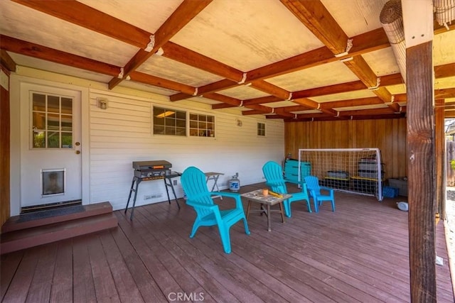 deck with area for grilling