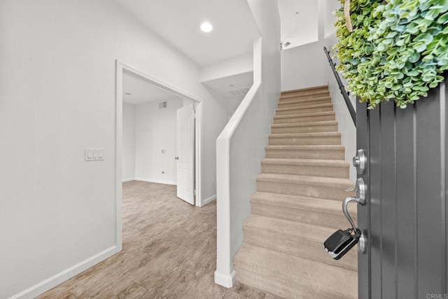 1295 Blue Jean Way Unit 2, Chula Vista, CA 91913 - staircase featuring baseboards, recessed lighting, and visible vents