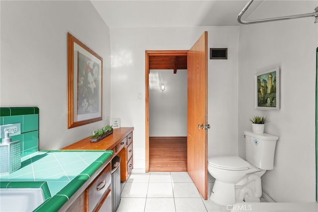 15731 Marlin Pl, Van Nuys, CA 91406 - full bathroom with toilet, tile patterned floors, visible vents, and vanity