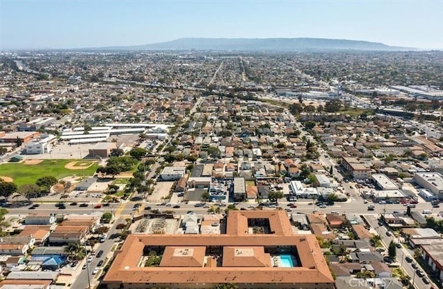 bird's eye view with a mountain view