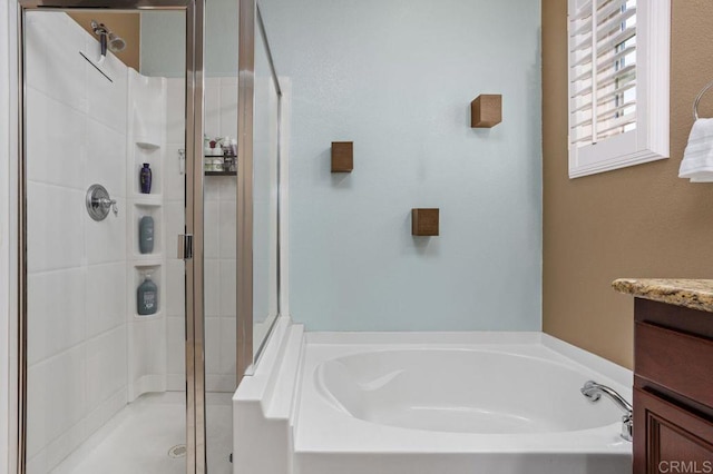 17011 Calle Trevino Unit 5, San Diego, CA 92127 - full bath with vanity, a stall shower, and a bath