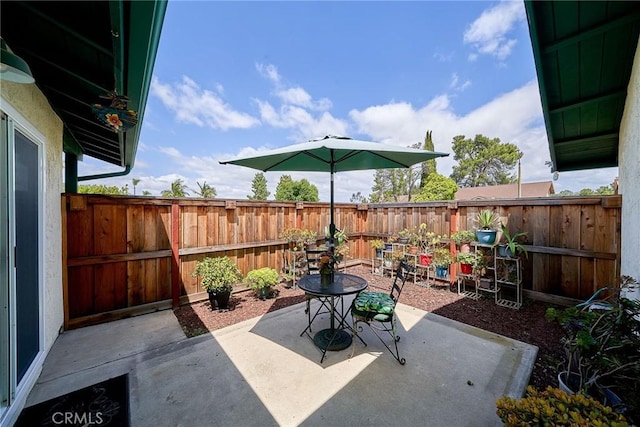 view of patio with a fenced backyard