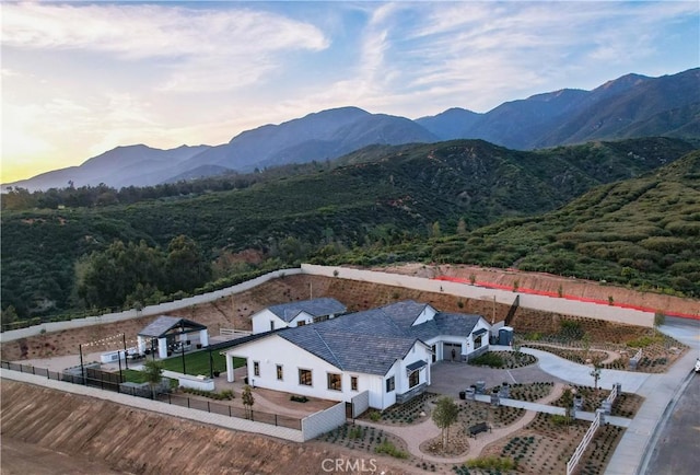 aerial view featuring a mountain view