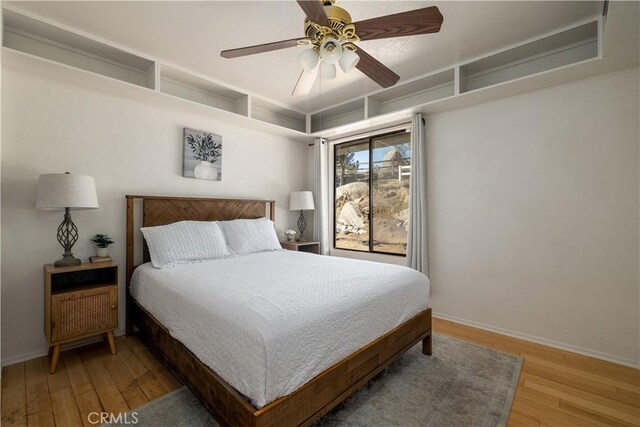 37450 Downey Rd, Temecula, CA 92592 - bedroom featuring light wood-type flooring, baseboards, and a ceiling fan