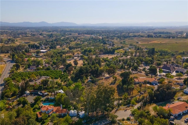 bird's eye view with a mountain view