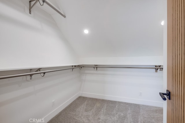 2027 Kornat Dr, Costa Mesa, CA 92626 - walk in closet featuring lofted ceiling and carpet floors