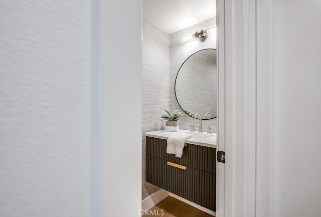 2027 Kornat Dr, Costa Mesa, CA 92626 - bathroom featuring vanity and wood finished floors