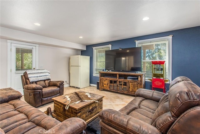6377 Sugar Pines Cir, Angelus Oaks, CA 92305 - living area with recessed lighting and light tile patterned flooring