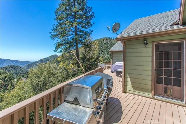 6377 Sugar Pines Cir, Angelus Oaks, CA 92305 - deck with a mountain view and a grill