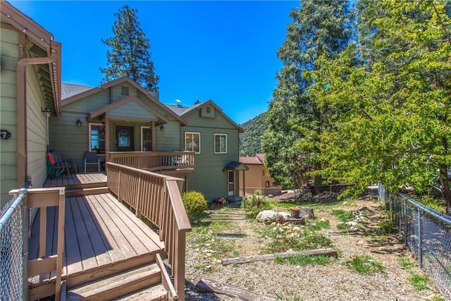 6377 Sugar Pines Cir, Angelus Oaks, CA 92305 - view of wooden terrace