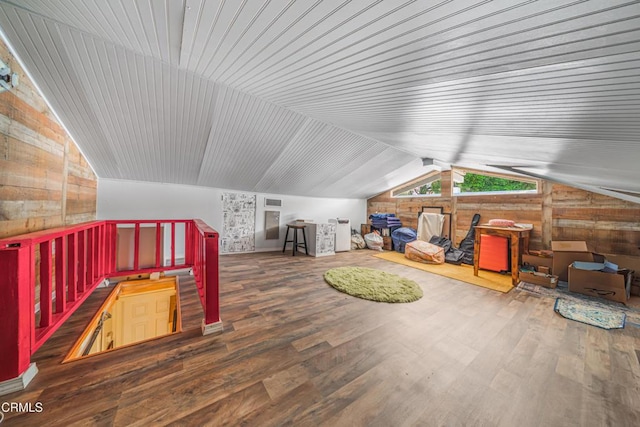 1318 N Marengo Ave, Pasadena, CA 91103 - bonus room featuring wooden walls, vaulted ceiling, wood finished floors, and wooden ceiling