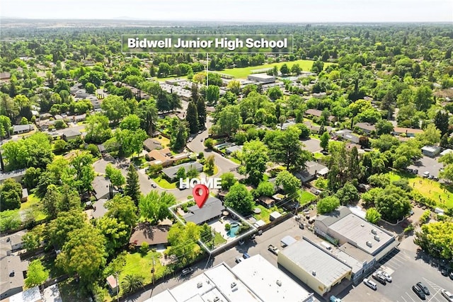 drone / aerial view featuring a residential view