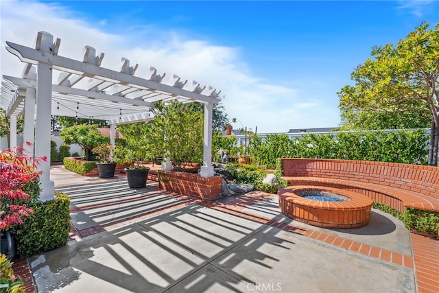 3 Treethorne Cir, Laguna Niguel, CA 92677 - view of patio with a pergola and an outdoor fire pit