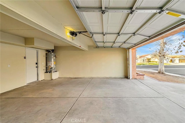 garage with secured water heater