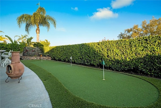 26238 Beecher Ln, Stevenson Ranch, CA 91381 - view of property's community with a putting green, a fenced backyard, and agricultural plots