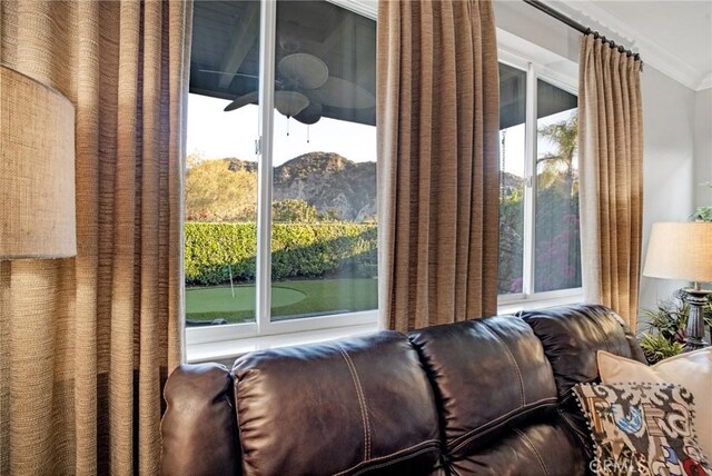26238 Beecher Ln, Stevenson Ranch, CA 91381 - detailed view of crown molding and a mountainous background