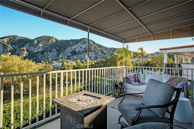 26238 Beecher Ln, Stevenson Ranch, CA 91381 - balcony featuring outdoor lounge area and a mountain view