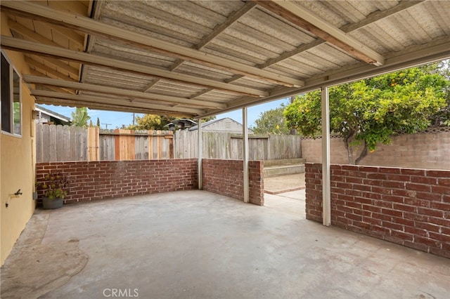 view of patio featuring a fenced backyard