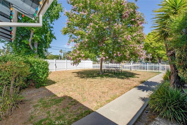 view of yard featuring fence
