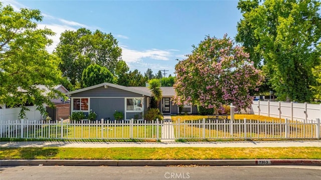 view of single story home