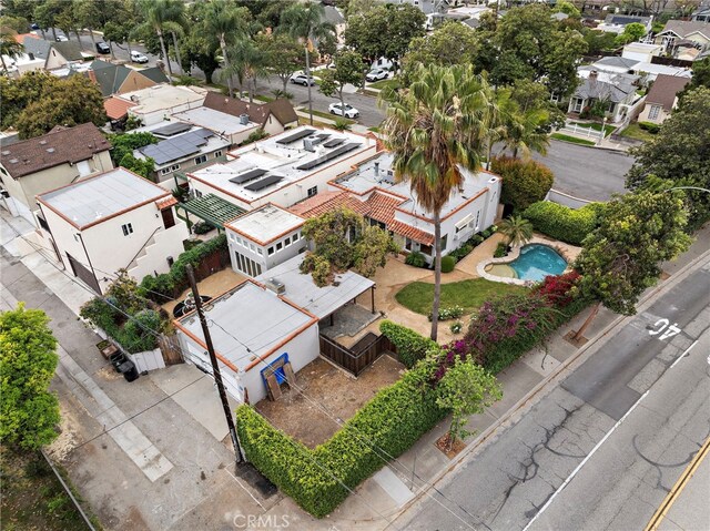 336 Marwood Ave, Fullerton, CA 92832 - aerial perspective of suburban area featuring a pool
