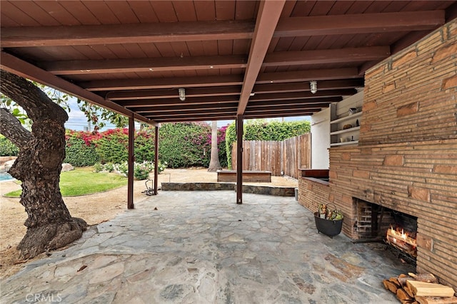 336 Marwood Ave, Fullerton, CA 92832 - view of patio featuring an outdoor stone fireplace