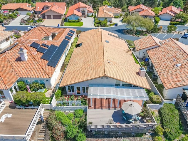 aerial view with a residential view