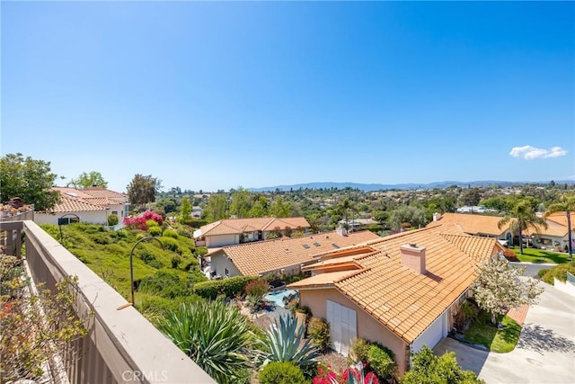 birds eye view of property with a residential view