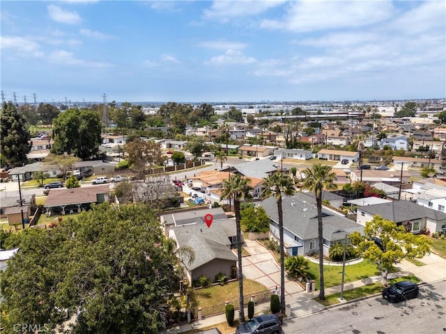 aerial view with a residential view