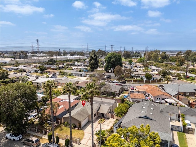 aerial view with a residential view