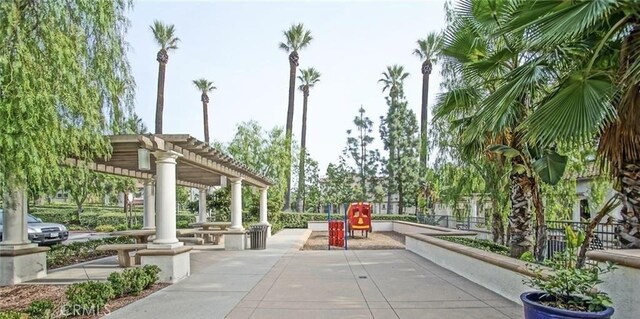 view of community featuring a pergola