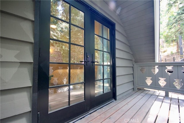 deck featuring french doors