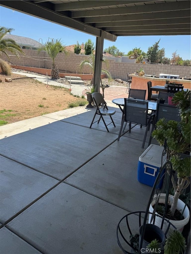 17815 Chestnut St, Hesperia, CA 92345 - fenced backyard with a patio area and outdoor dining space