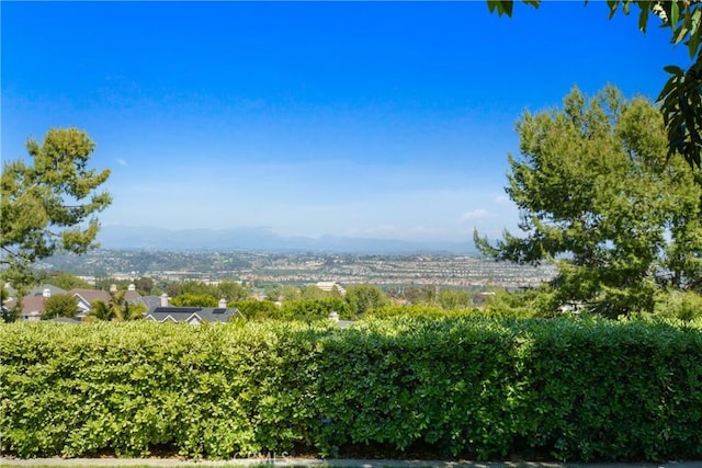 exterior space featuring a mountain view