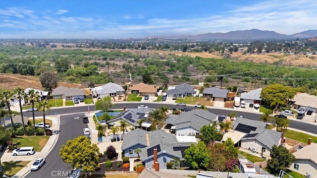 bird's eye view with a mountain view and a residential view