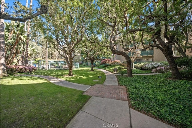 view of home's community featuring a lawn